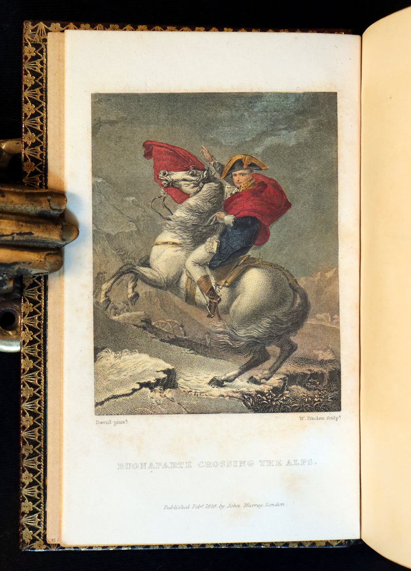 1829 Scarce book set bound by BAYNTUN ~ The History of NAPOLEON BUONAPARTE, illustrated.