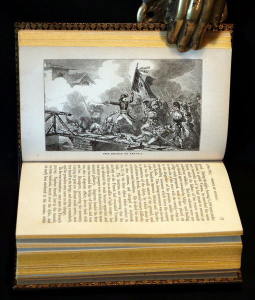 1829 Scarce book set bound by BAYNTUN ~ The History of NAPOLEON BUONAPARTE, illustrated.