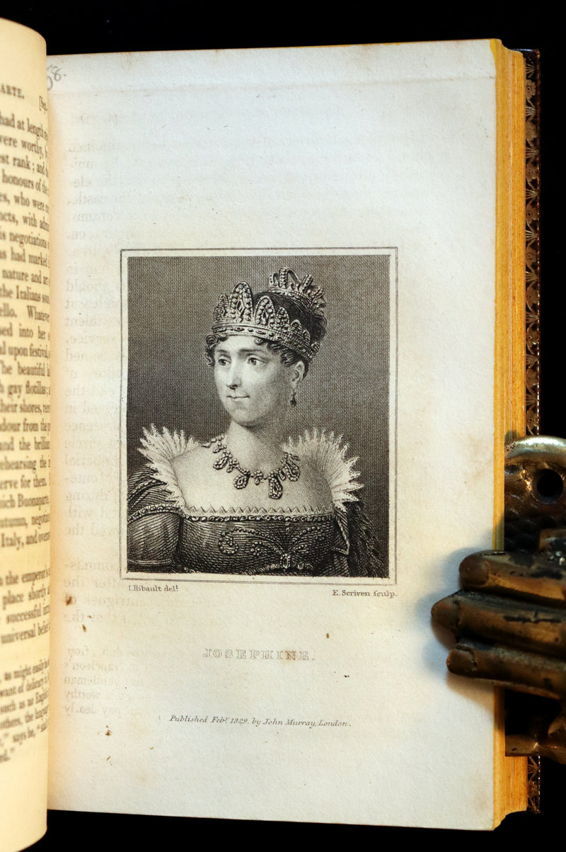 1829 Scarce book set bound by BAYNTUN ~ The History of NAPOLEON BUONAPARTE, illustrated.