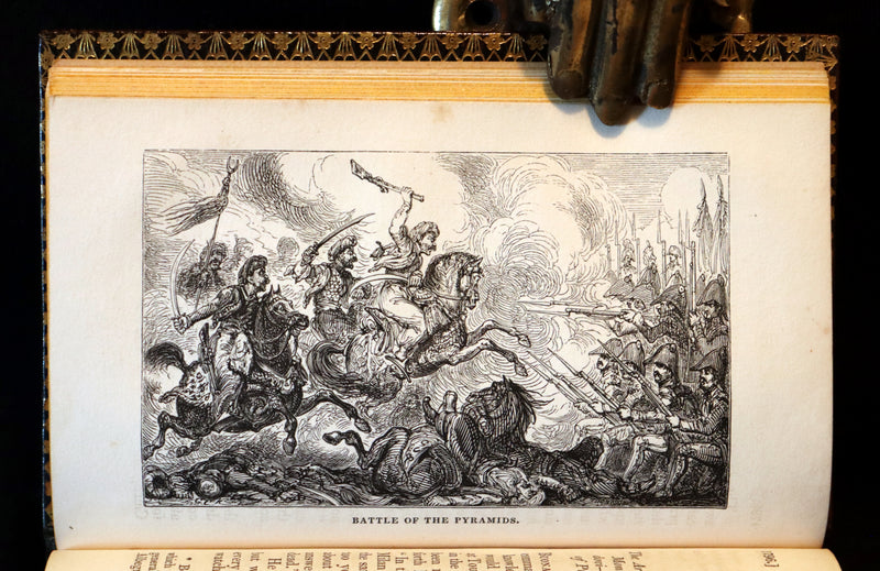 1829 Scarce book set bound by BAYNTUN ~ The History of NAPOLEON BUONAPARTE, illustrated.