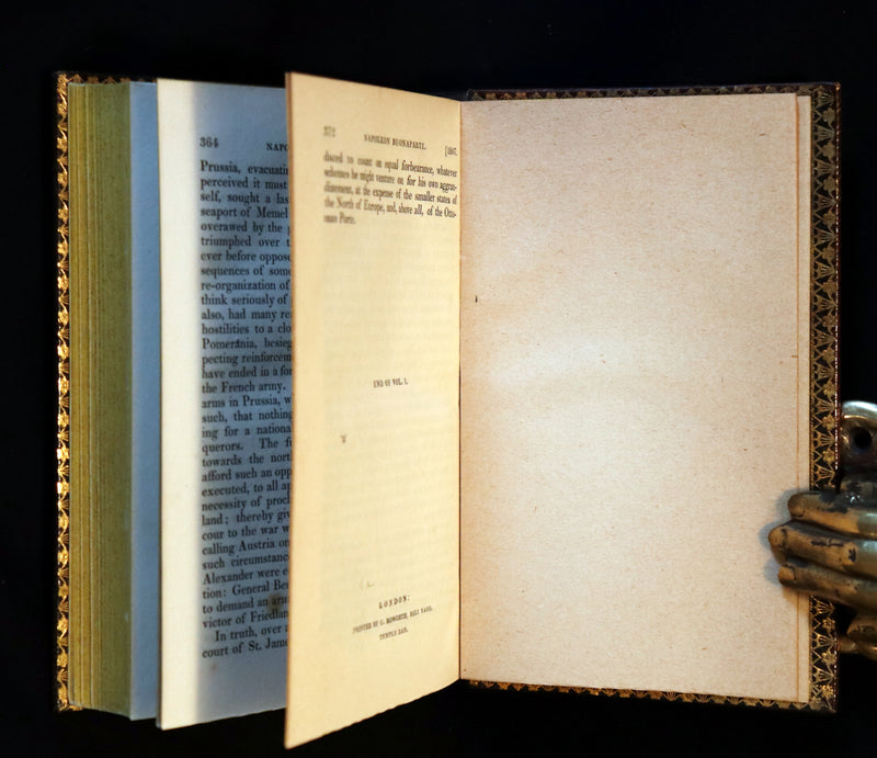 1829 Scarce book set bound by BAYNTUN ~ The History of NAPOLEON BUONAPARTE, illustrated.