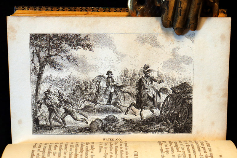 1829 Scarce book set bound by BAYNTUN ~ The History of NAPOLEON BUONAPARTE, illustrated.