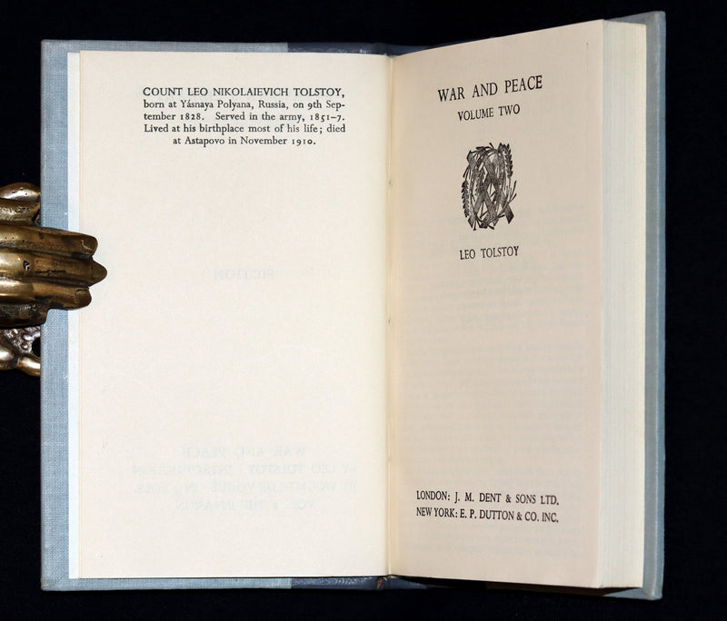 1949 Rare Book set in a nice binding - War and Peace by Count Leo Tolstoy.