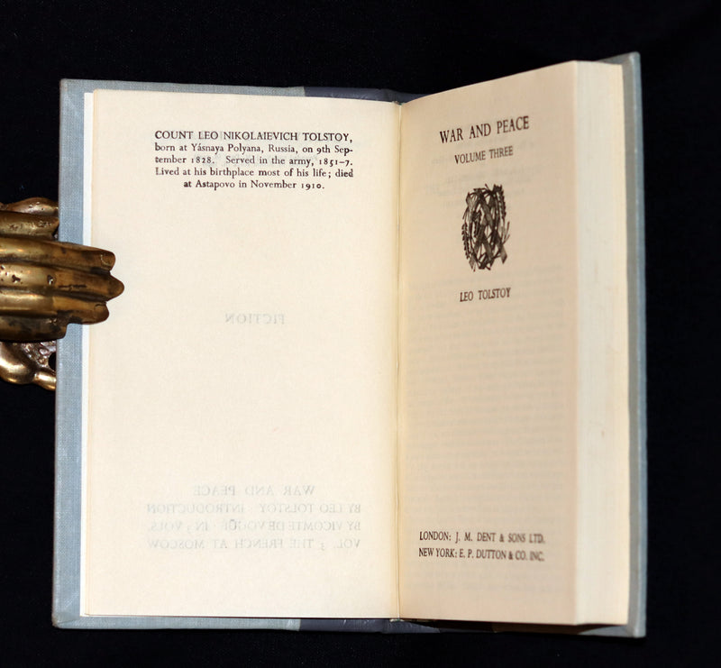 1949 Rare Book set in a nice binding - War and Peace by Count Leo Tolstoy.