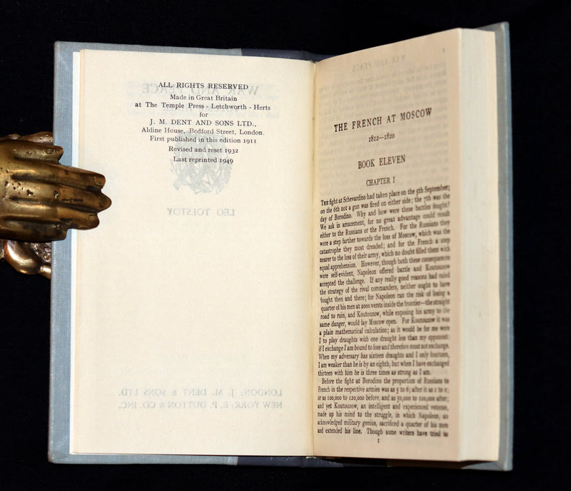 1949 Rare Book set in a nice binding - War and Peace by Count Leo Tolstoy.