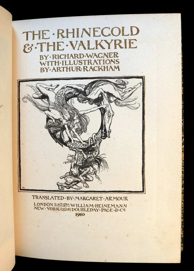 1910 Rare 1stED bound by Bayntun Riviere - Wagner's Rhinegold and the Valkyrie illustrated by Arthur RACKHAM.