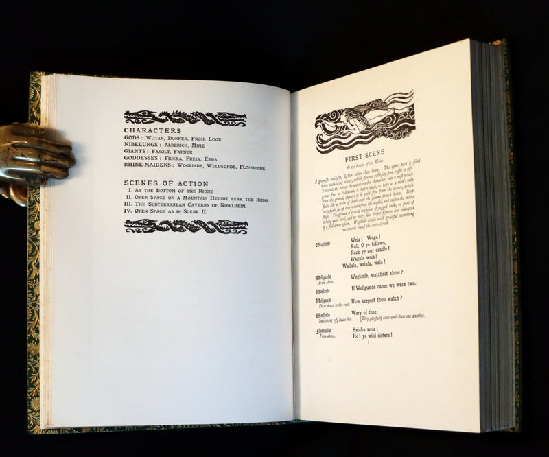 1910 Rare 1stED bound by Bayntun Riviere - Wagner's Rhinegold and the Valkyrie illustrated by Arthur RACKHAM.