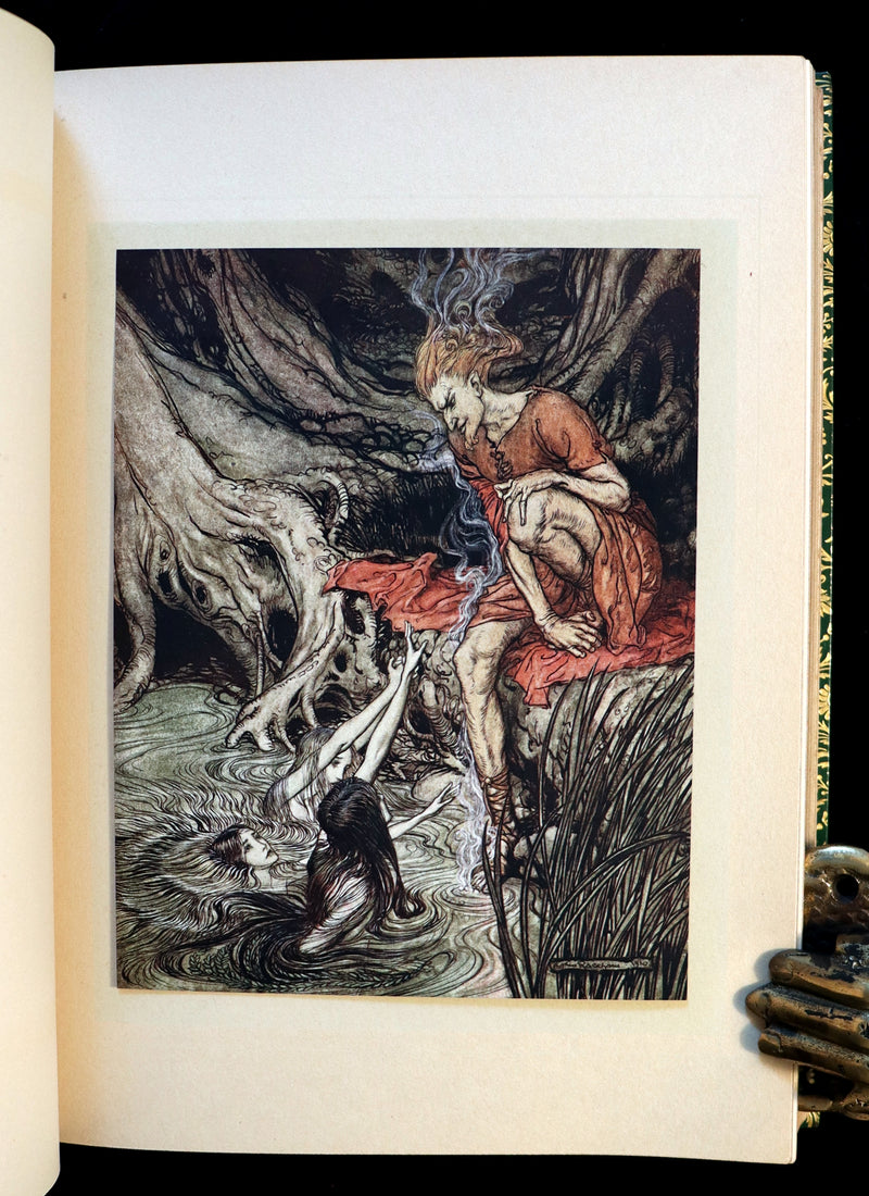 1910 Rare 1stED bound by Bayntun Riviere - Wagner's Rhinegold and the Valkyrie illustrated by Arthur RACKHAM.