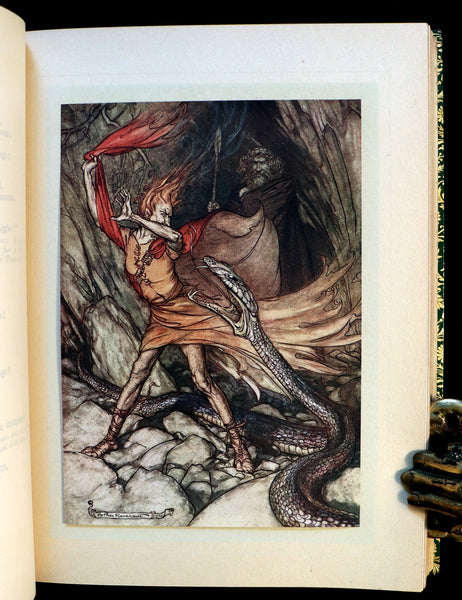 1910 Rare 1stED bound by Bayntun Riviere - Wagner's Rhinegold and the Valkyrie illustrated by Arthur RACKHAM.