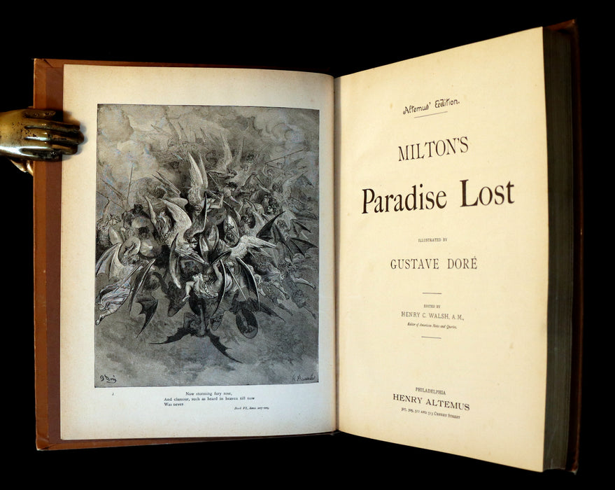 1890 Rare Book ~ Milton's Paradise Lost illustrated by Gustave Dore.