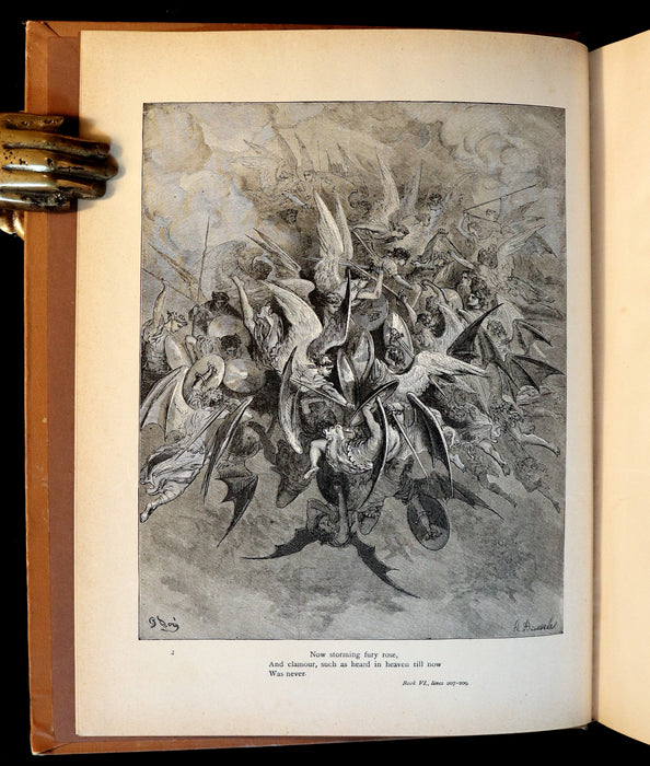 1890 Rare Book ~ Milton's Paradise Lost illustrated by Gustave Dore.