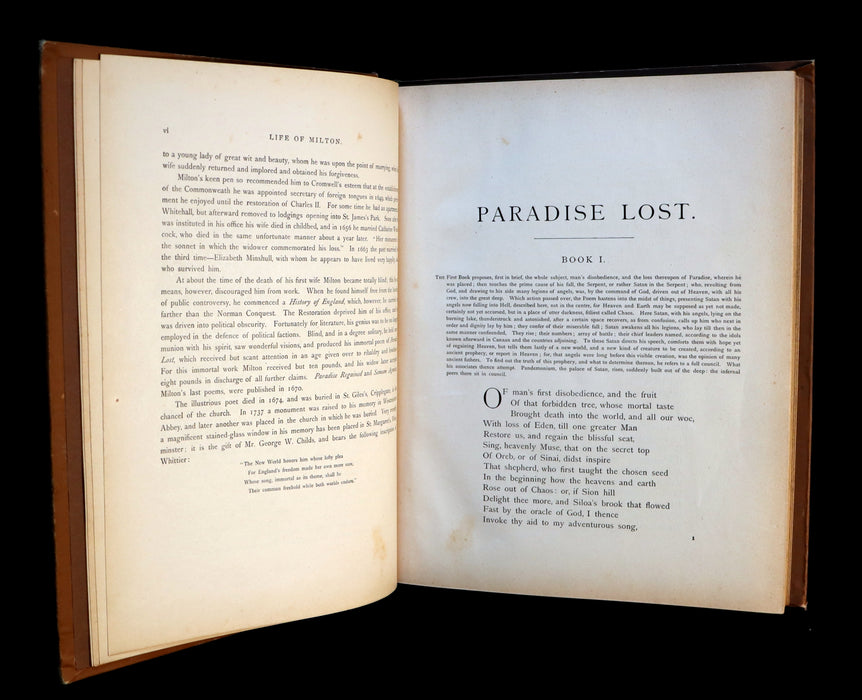 1890 Rare Book ~ Milton's Paradise Lost illustrated by Gustave Dore.