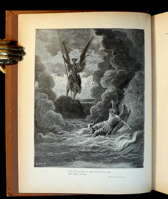 1890 Rare Book ~ Milton's Paradise Lost illustrated by Gustave Dore.