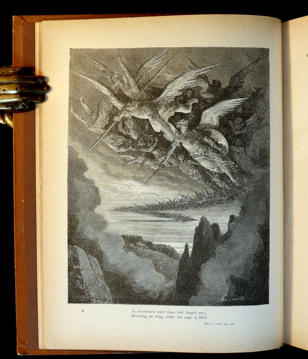 1890 Rare Book ~ Milton's Paradise Lost illustrated by Gustave Dore.