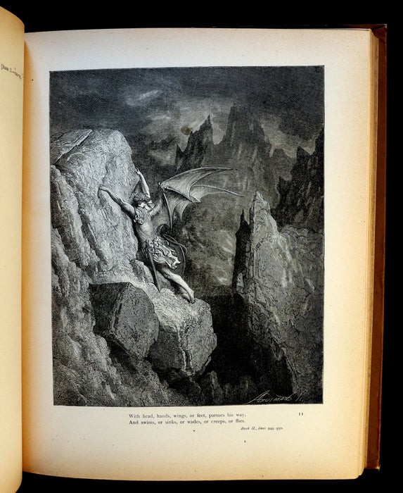 1890 Rare Book ~ Milton's Paradise Lost illustrated by Gustave Dore.