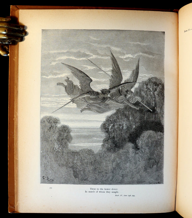 1890 Rare Book ~ Milton's Paradise Lost illustrated by Gustave Dore.