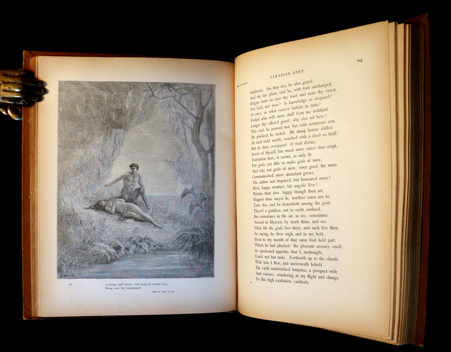 1890 Rare Book ~ Milton's Paradise Lost illustrated by Gustave Dore.