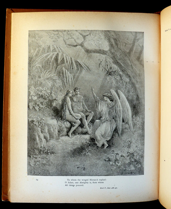 1890 Rare Book ~ Milton's Paradise Lost illustrated by Gustave Dore.