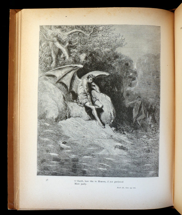 1890 Rare Book ~ Milton's Paradise Lost illustrated by Gustave Dore.