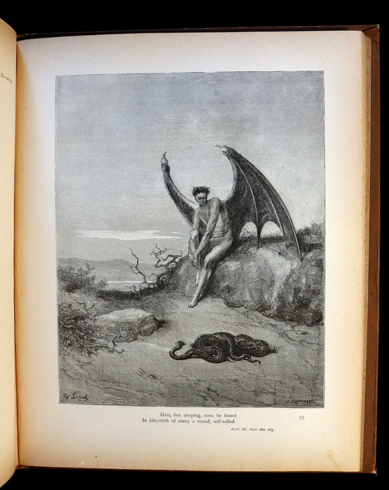 1890 Rare Book ~ Milton's Paradise Lost illustrated by Gustave Dore.