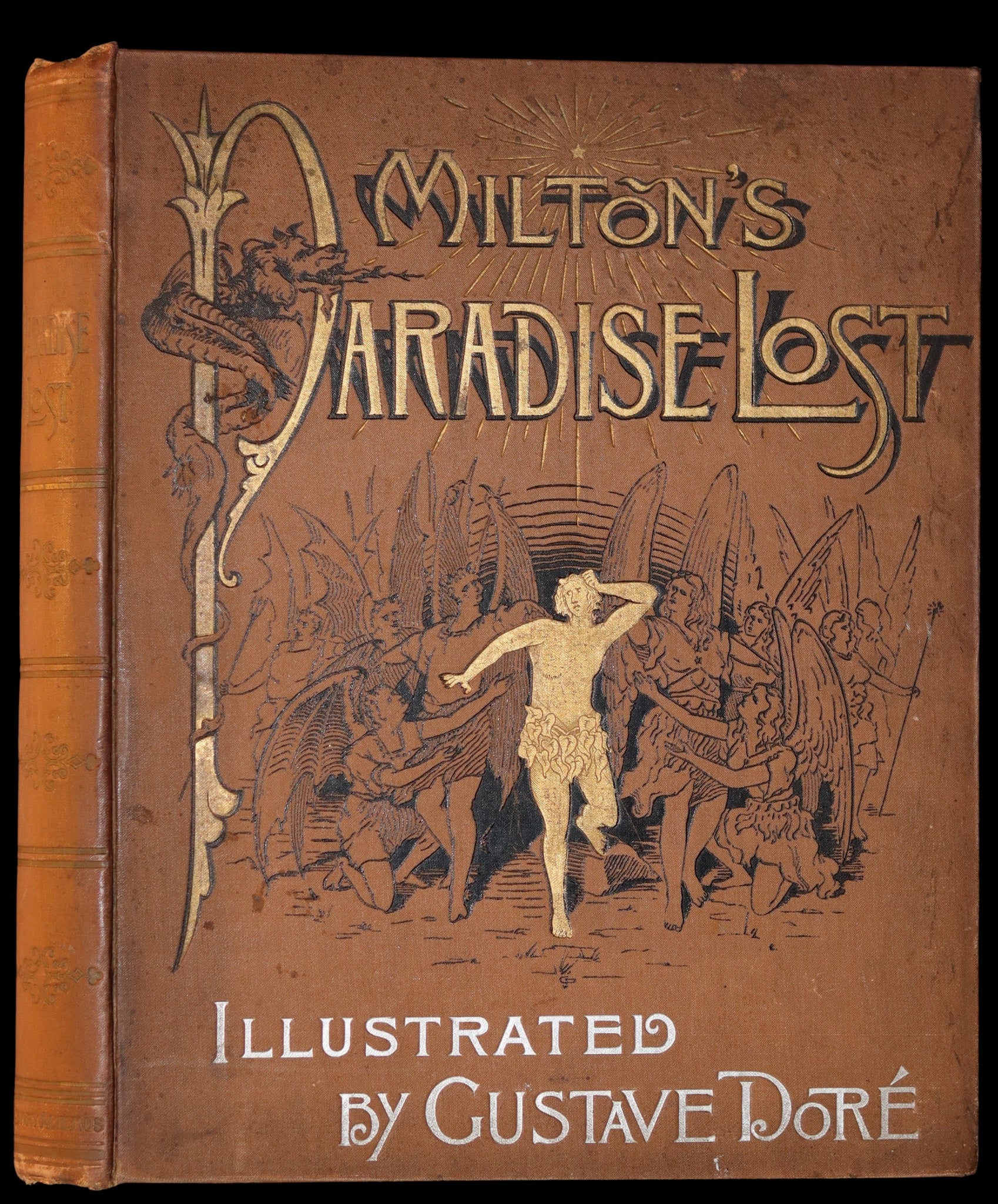 Illustration by Gustave Dore for Miltons Paradise Lost, Book VI, lines 874,  875