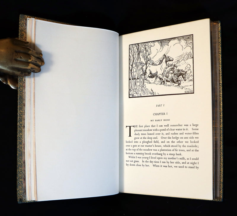 1966 Rare Bayntun for Brentano's binding - BLACK BEAUTY by Anna Sewell illustrated by Lucy Kemp-Welch.