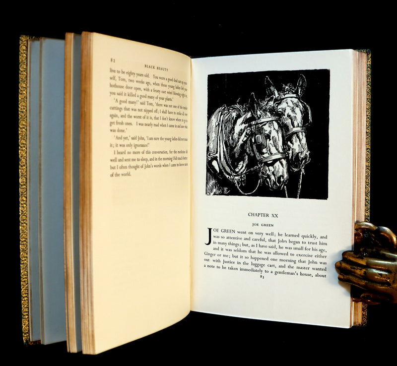 1966 Rare Bayntun for Brentano's binding - BLACK BEAUTY by Anna Sewell illustrated by Lucy Kemp-Welch.