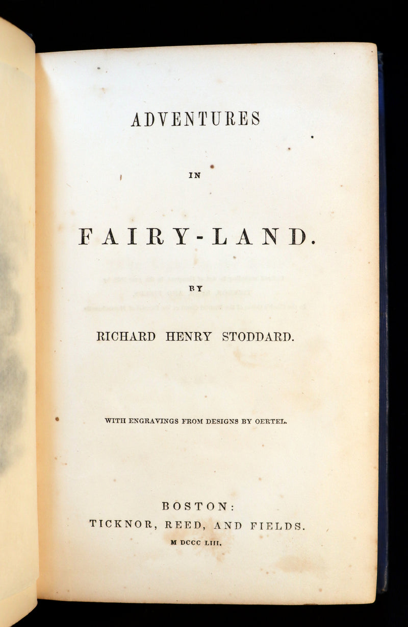 1853 Rare First Edition Book ~ Adventures in FAIRY-LAND by Richard Henry Stoddard.