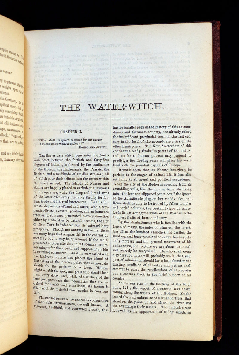 1874 Rare Victorian Book - THE WATER-WITCH by James Fenimore Cooper Illustrated by F. O. C. Darley.