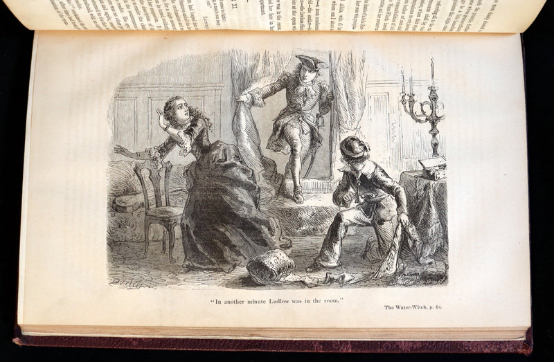 1874 Rare Victorian Book - THE WATER-WITCH by James Fenimore Cooper Illustrated by F. O. C. Darley.