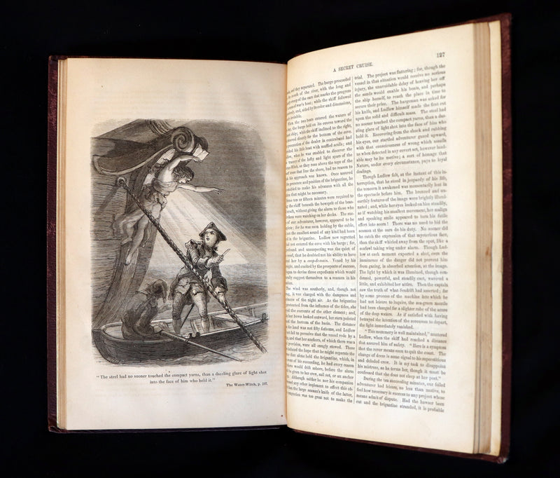 1874 Rare Victorian Book - THE WATER-WITCH by James Fenimore Cooper Illustrated by F. O. C. Darley.