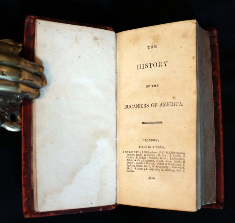1810 Scarce Book - HISTORY OF THE BUCANIERS (BUCCANIERS) OF AMERICA - PIRATES.