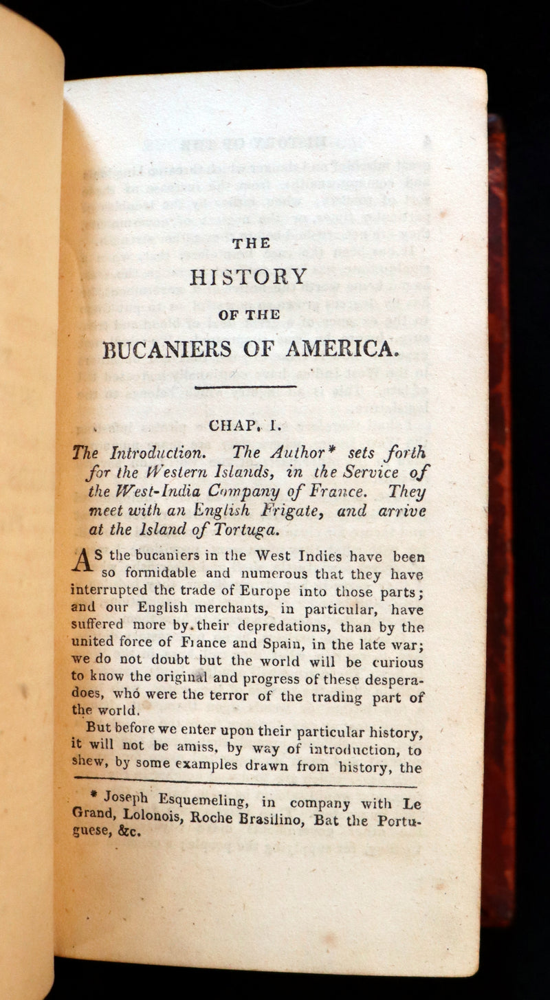 1810 Scarce Book - HISTORY OF THE BUCANIERS (BUCCANIERS) OF AMERICA - PIRATES.