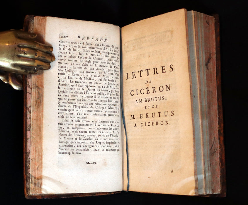 1793 Rare Latin French Book - Letters of Cicero to Brutus - Lettres de Ciceron a Brutus.