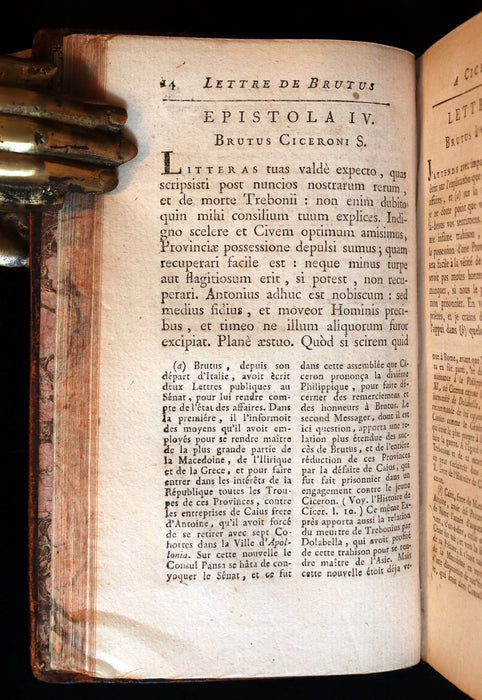 1793 Rare Latin French Book - Letters of Cicero to Brutus - Lettres de Ciceron a Brutus.