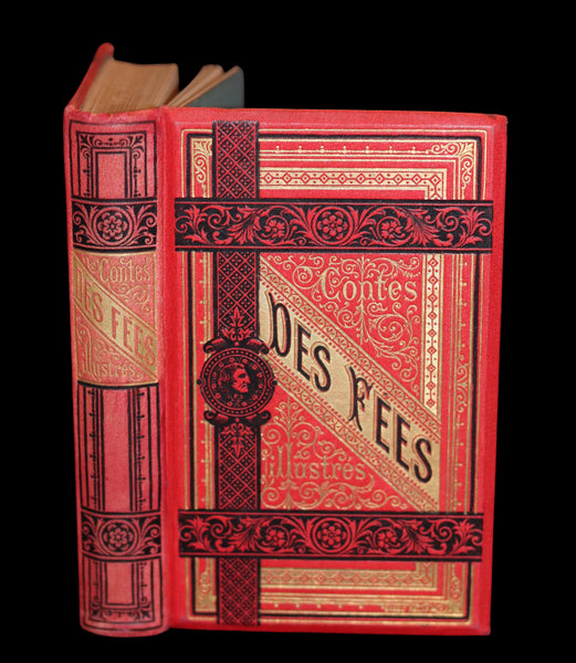 1890 Scarce color illustrated French Book ~ Contes des Fees by Charles Perrault - Fairy Tales.