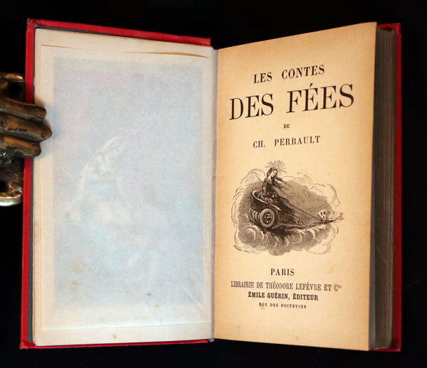 1890 Scarce color illustrated French Book ~ Contes des Fees by Charles Perrault - Fairy Tales.