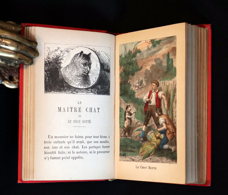 1890 Scarce color illustrated French Book ~ Contes des Fees by Charles Perrault - Fairy Tales.