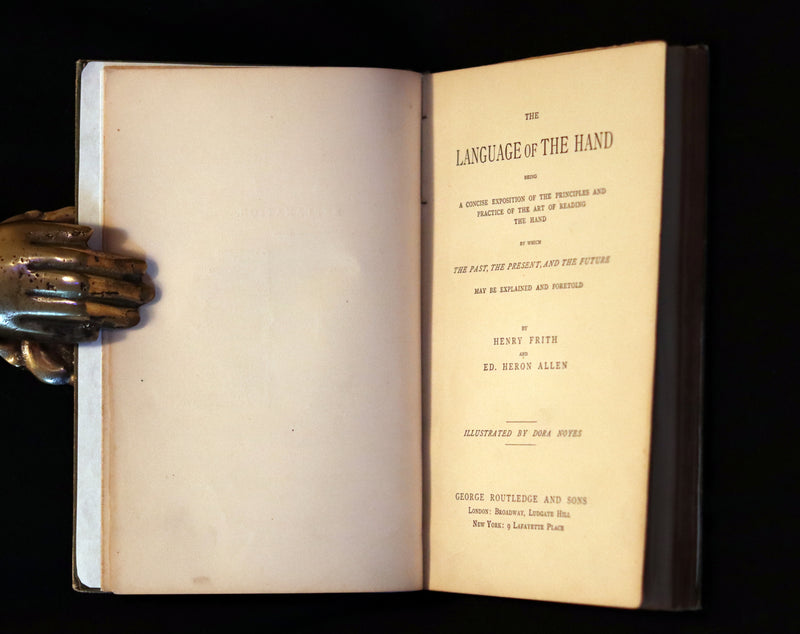 1890 Scarce Chrimancy Book - The Language of the Hand or The Art of Reading the Hand by Henry Frith.