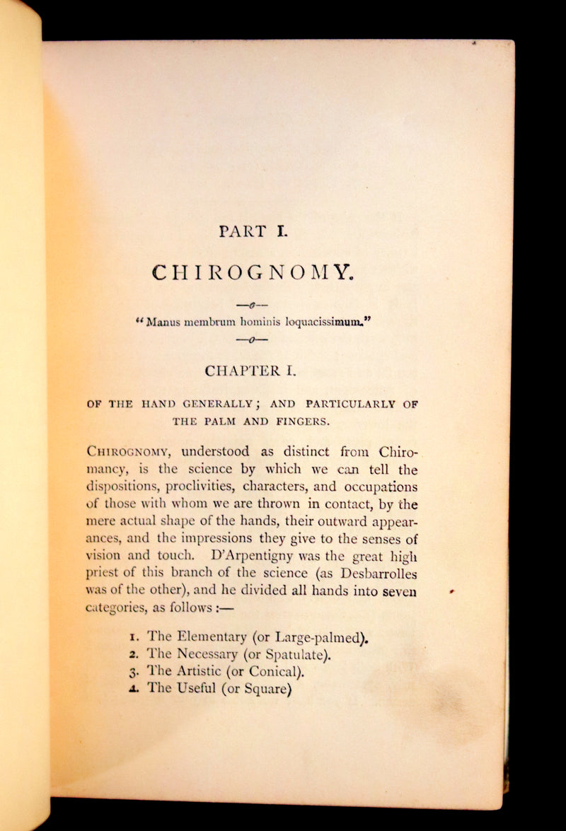 1890 Scarce Chrimancy Book - The Language of the Hand or The Art of Reading the Hand by Henry Frith.