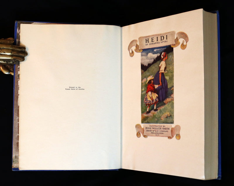 1922 Scarce Book with Dust jacket - HEIDI by Johanna Spyri illustrated by Jessie Willcox Smith.