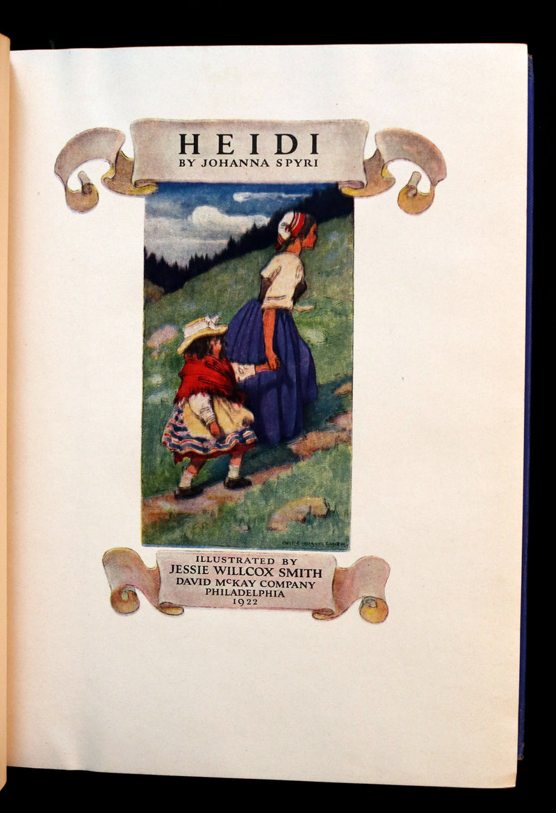 1922 Scarce Book with Dust jacket - HEIDI by Johanna Spyri illustrated by Jessie Willcox Smith.