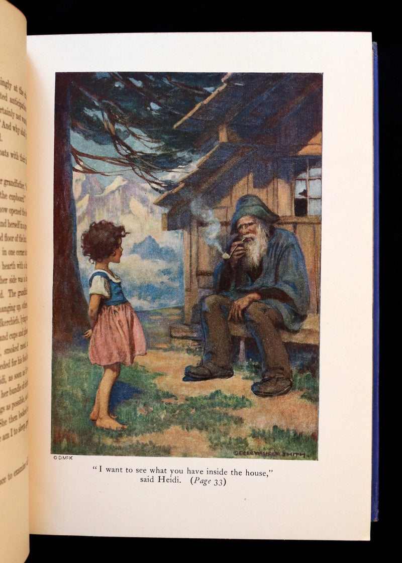 1922 Scarce Book with Dust jacket - HEIDI by Johanna Spyri illustrated by Jessie Willcox Smith.