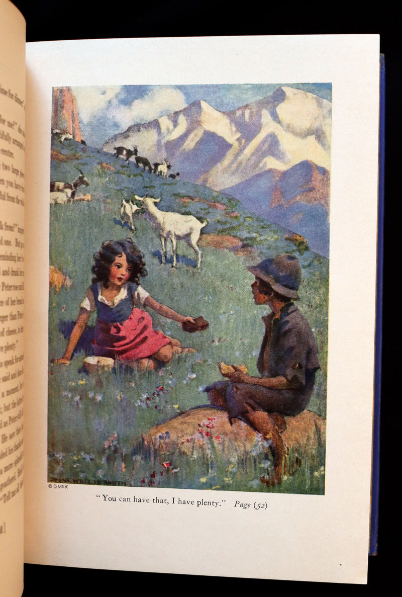 1922 Scarce Book with Dust jacket - HEIDI by Johanna Spyri illustrated by Jessie Willcox Smith.