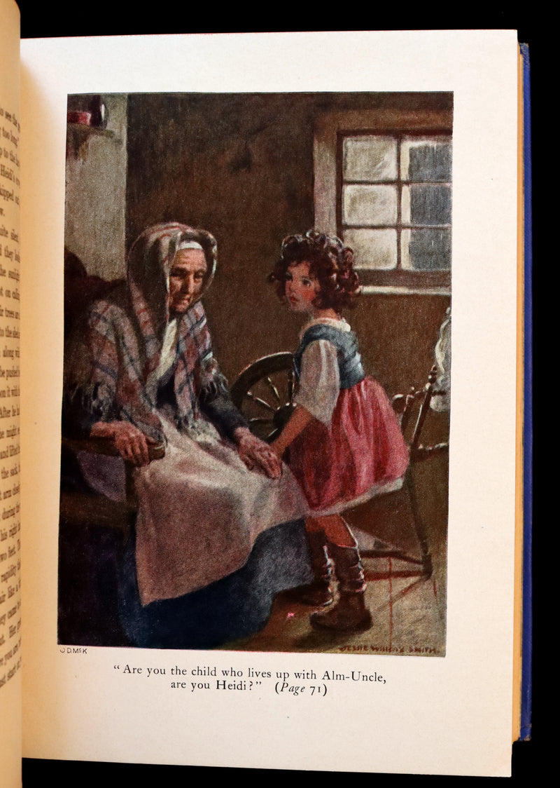 1922 Scarce Book with Dust jacket - HEIDI by Johanna Spyri illustrated by Jessie Willcox Smith.
