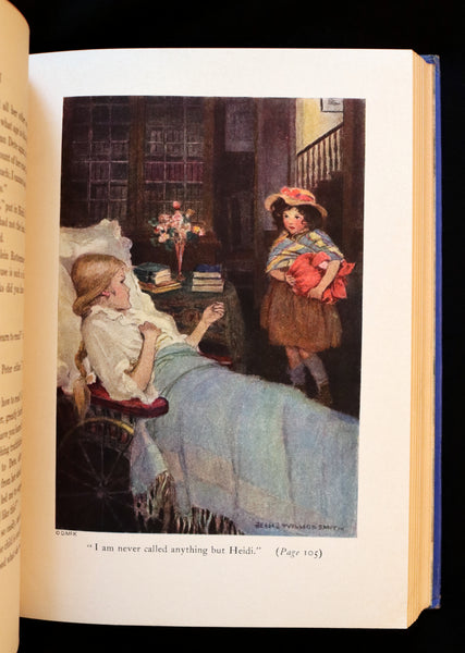 1922 Scarce Book with Dust jacket - HEIDI by Johanna Spyri illustrated by Jessie Willcox Smith.