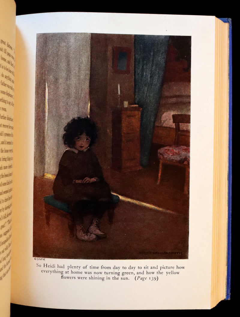 1922 Scarce Book with Dust jacket - HEIDI by Johanna Spyri illustrated by Jessie Willcox Smith.