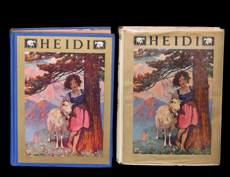 1922 Scarce Book with Dust jacket - HEIDI by Johanna Spyri illustrated by Jessie Willcox Smith.