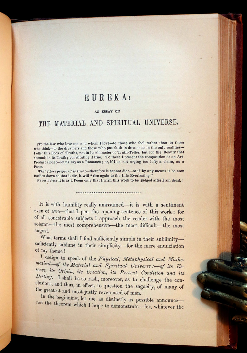 1876 Rare First Memorial Edition - Poems and Essays of Edgar Allan Poe (The Raven, Lenore, Ulalume, ...).