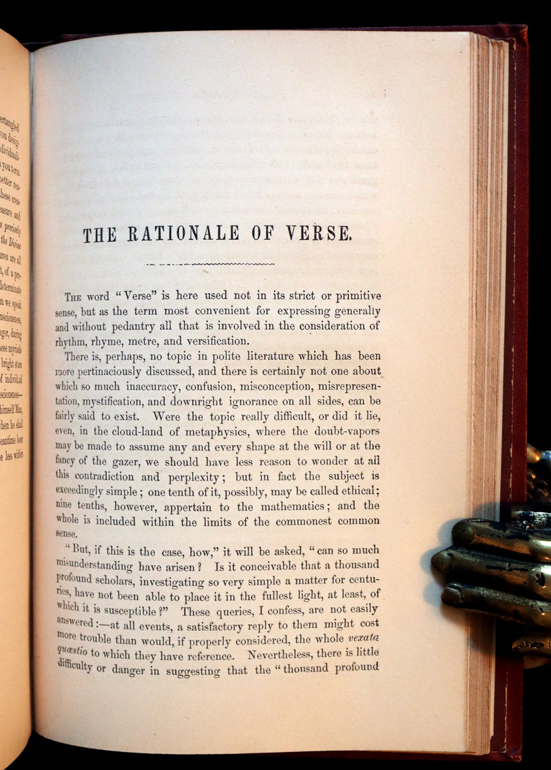 1876 Rare First Memorial Edition - Poems and Essays of Edgar Allan Poe (The Raven, Lenore, Ulalume, ...).